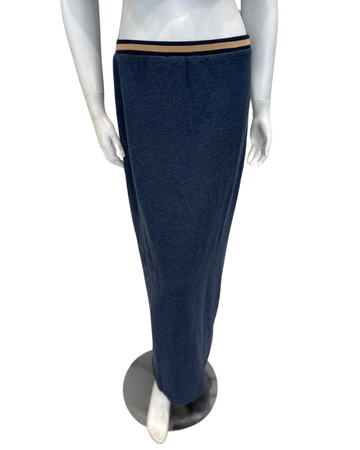 Sparrow S-7316 Denim Blue Terry Maxi Skirt Myselflingerie.com